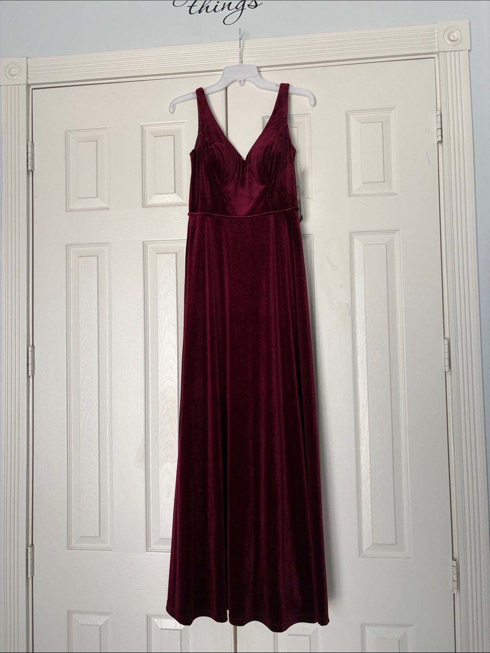 A Bill Levkoff Stretch Velvet V-Neck A-Line Gown NWT Size 6